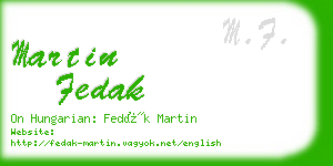 martin fedak business card